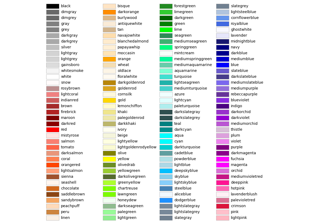 List of named colors